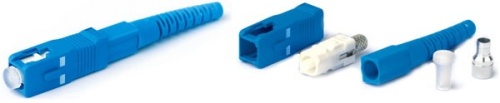 Hyperline Разъем клеевой SC, SM (для одномодового кабеля), 3 мм, simplex, (синий)