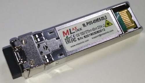 MlaxLink Модуль оптический одноволоконный SFP+ WDM, 10Гбит/с, 40км, 1330/1270нм, LC, DDM (ранее ML-P